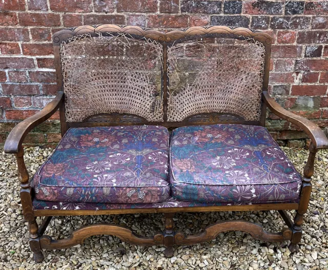 Antique Bergere Cane Back Sofa For Restoration