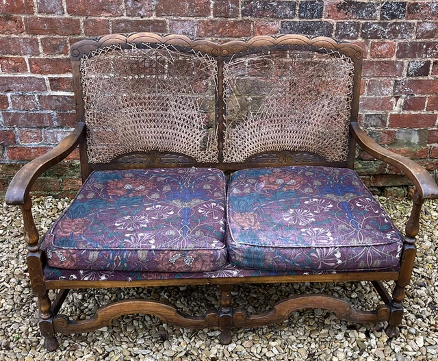 Antique Bergere Cane Back Sofa For Restoration