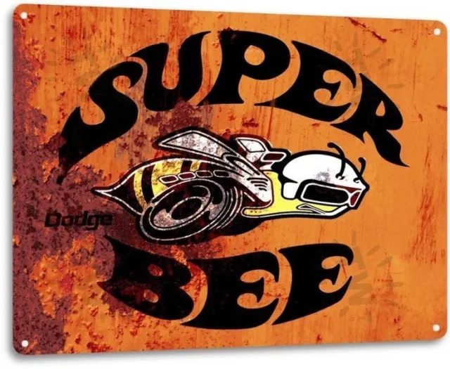 Dodge Super Bee Logo Retro Service Dealer Garage Wall Art Decor Metal Tin Sign