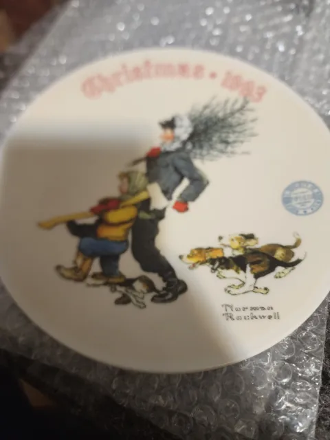 Norman Rockwell - The Tree Brigade -  Christmas 1993 Collector Plate