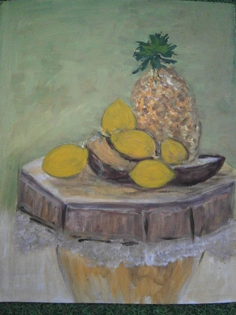 Peinture à l'huile ancienne sur toile nature mo