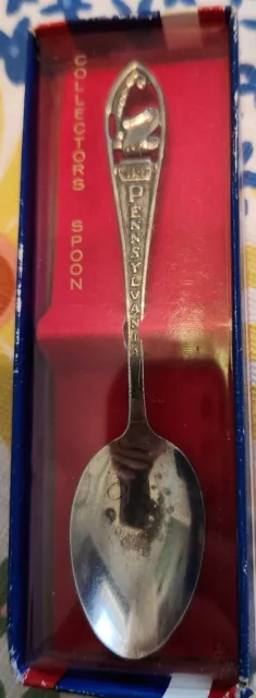 Vintage Collectible Sterling Silver Souvenir Spoon Enameled Pennsylvania