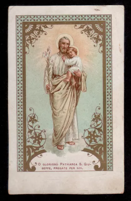 A3 ANTICO  SANTINO Holy CARD SAN GIUSEPPE CROMO