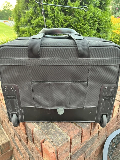 TUMI Alpha Deluxe Expandable Wheeled Rolling Briefcase Black Travel Bag 2