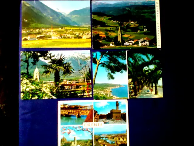 Fünf Ansichtskarte ITALIEN vor 1989 mit Briefmarken
