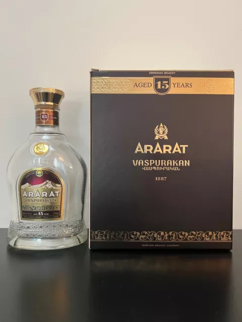 Ararat Vaspurakan 15 Year Old Brandy 750 mL Empty Bottle with Gift Box