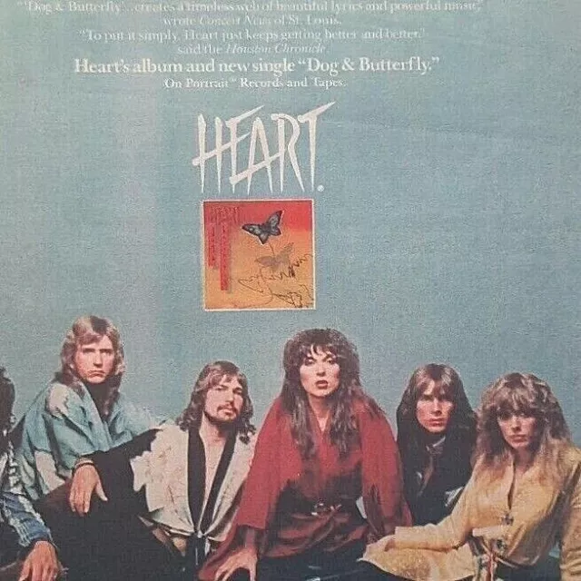 Heart 'Dog & Butterfly’ 1979 Original Print  Ad