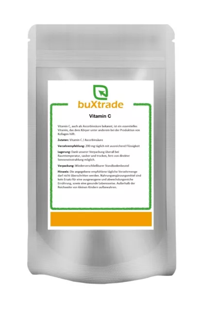 5kg | Vitamin C Ascorbinsäure E300 | Lebensmittelqualität | Buxtrade