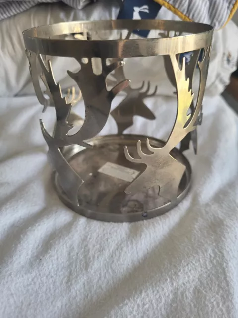 Yankee Candle Large Holder Reindeer Deer Christmas Festive Silver Colour