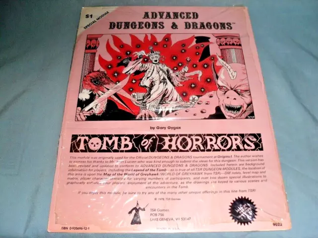 Ad&D - S1 Tomb Of Horrors (Very Rare 1St Edition Module Still Factory Sealed!!!)