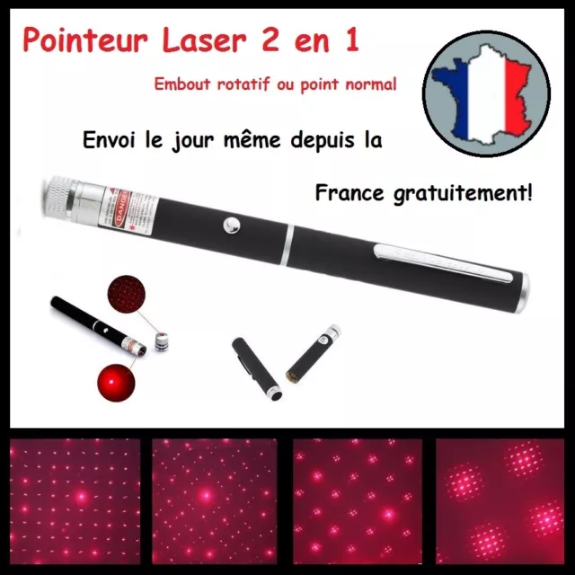 POINTEUR LASER ROUGE 2EN1 PUISSANT LAZER 1mW CLASS II REDSTYLO ETOILE STAR POINT