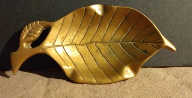 Vintage Collectible Brass Ashtray/Trinket, Solid, Heavy, 