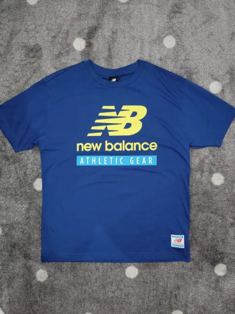 NWT New Balance Essentials T-shirt Size Medium Blue MT11517 Athletic Gear