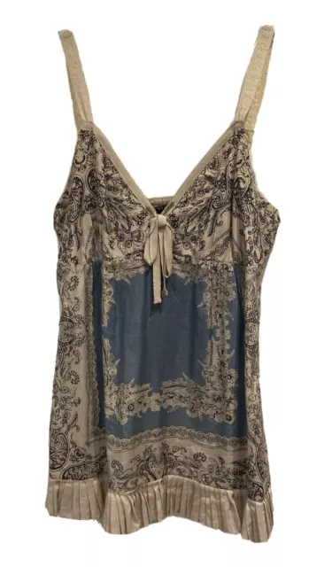 Lucky Brand Printed Camisole With Lace Trim