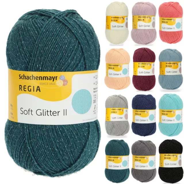 100g Schachenmayr Regia Soft Glitter 4-fädig 4-fach Sockenwolle Garn (64,90€/kg)