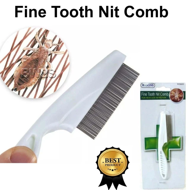 Fine Toothed Flea Flee Metal Nit Head Hair Lice Comb with Handle RY0600