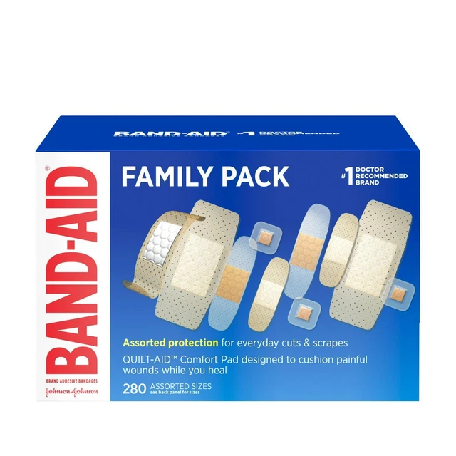 BANDAID BRAND ADHESIVE Sterile Bandage Variety Pack, Assorted, 280 ct