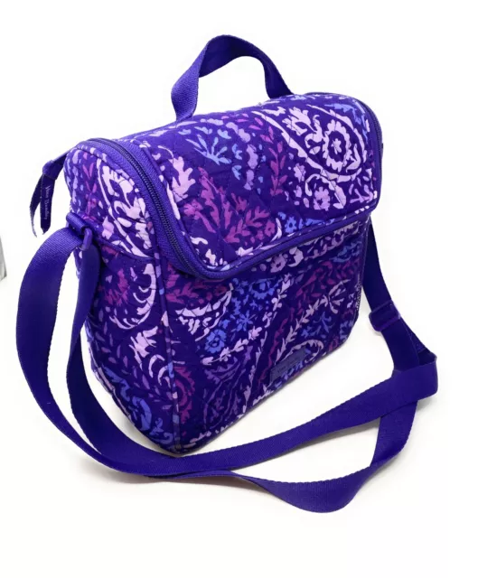 Vera Bradley Stay Cooler Lunch Bag Purple Paisley Amethyst Quilted
