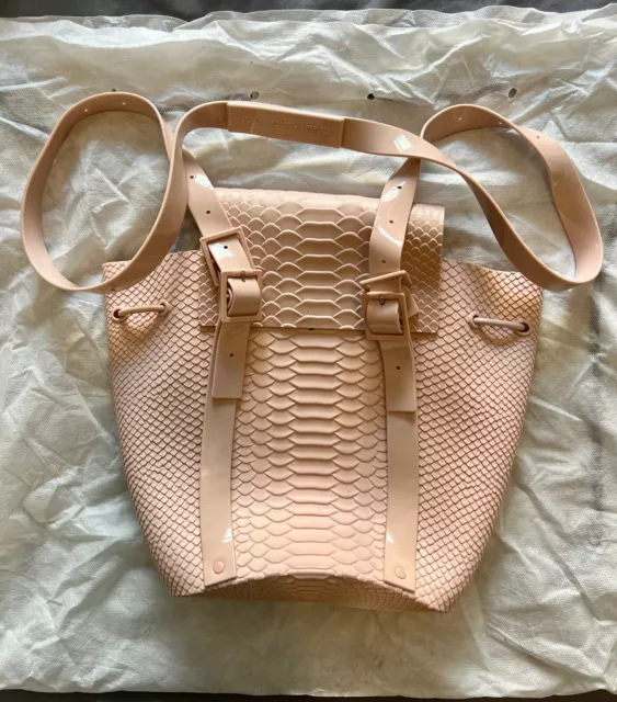 MELISSA × BAJA EAST Backpack - Light Pink Python Texture Rubber Bag - BRAZIL🇧🇷 3