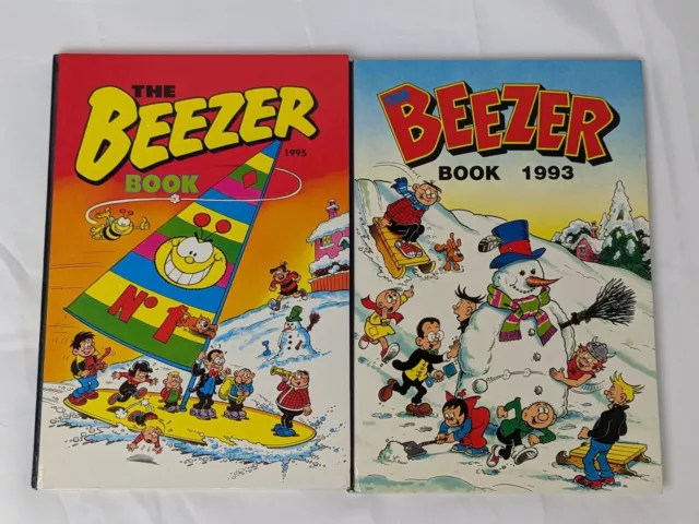 2 Book Bundle Children's The Beezer Annual 1993 1995 Kids Hardback Book Job Lot
