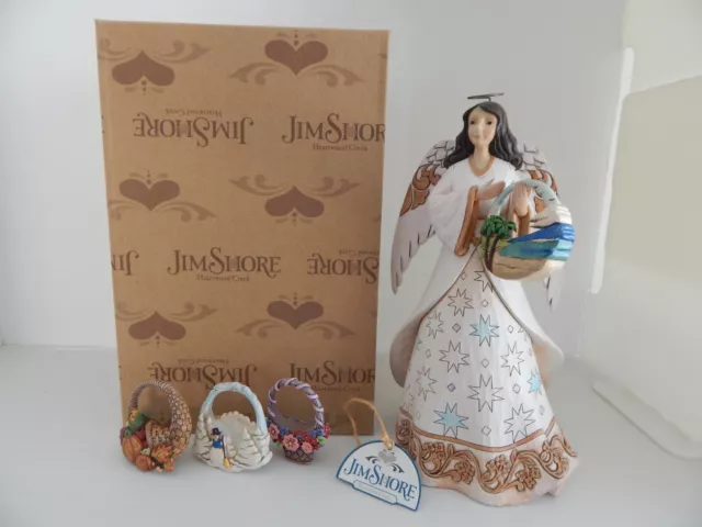 Jim Shores 2015 "Today is a Blessing" Seasonal Angel, baskets = 4 seasons & BOX