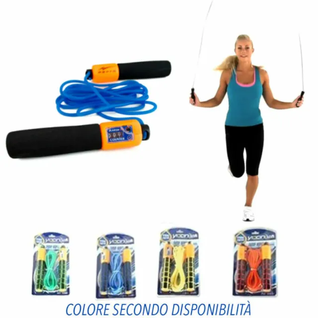 Corda per saltare lunghezza regolabile contatore palestra esercizi fitness
