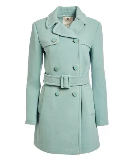 Kate Spade New York NWT Seaglass Belted Double Breasted Wool Blend Overcoat Sz S