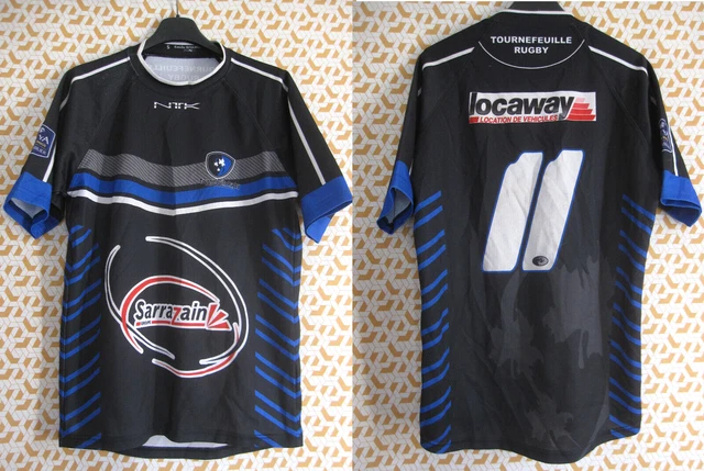 Maillot rugby UST XV TARASCON SUR ARIEGE porté n°12 NTK Emile NTAMAK shirt L