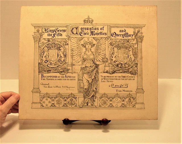 Rare 1911 King George V & Queen Mary Coronation Invitation