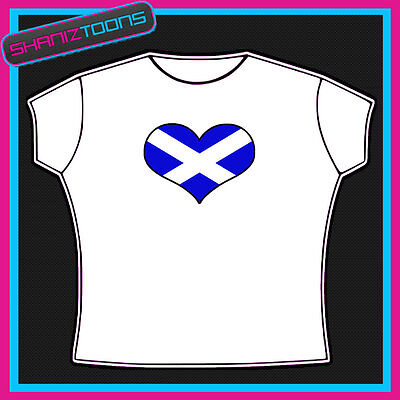 Scotland Emblem Flag Heart Shaped I Love Tshirt