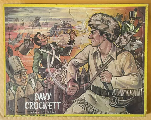 Vintage Davy Crockett Alamo Inlay Puzzle A. M. Walzer 1950's? Complete VG HTF!