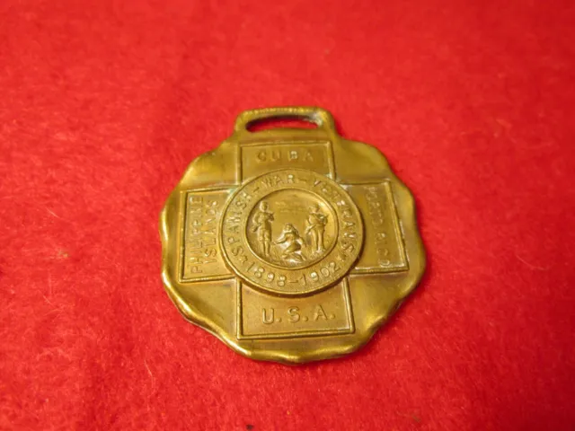 Spanish American War 1898-1902 Veterans Medal Philippines , Cuba, Puerto Rico .