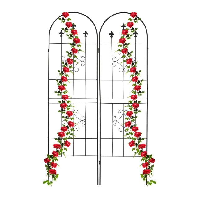 Rankgitter 2er Set Zierspalier Rosengitter Rankhilfe Metall Blumengitter 180 cm