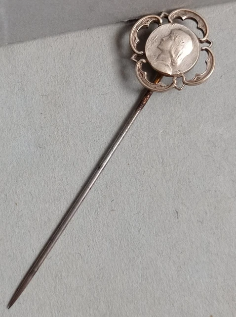 Ancienne épingle à Cravate Jeanne D'Arc - Plaqué Or - Signée Becker (Très Bel état)