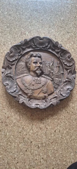 könig ludwig ii von bayern/ König Ludwig der 2te Holzbild Alt