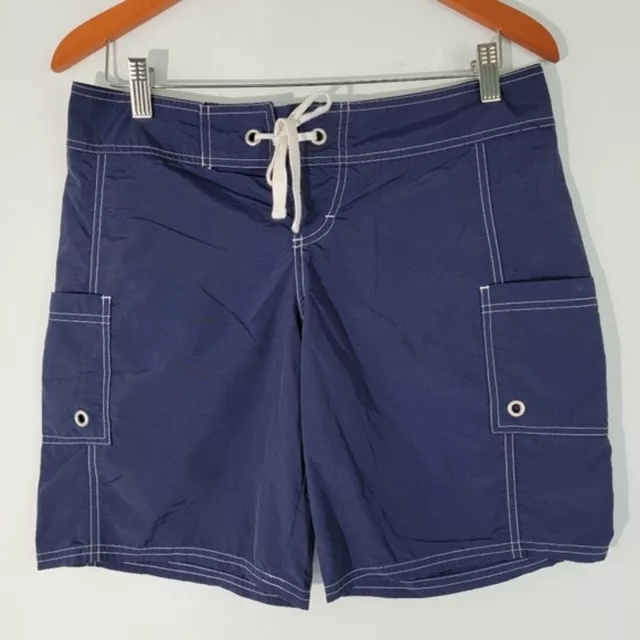 Tommy Bahama Women's Navy Blue Nylon Cargo Short Size XS Drawstring Side Pockets