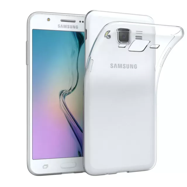 Für Samsung Galaxy J5 2015 Hülle Case Silikon Cover Handy Schutz Transparent