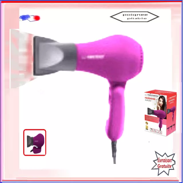 Seche Cheveux Hairdryer Modele Aurora 2 Vitesse Pliable Violet