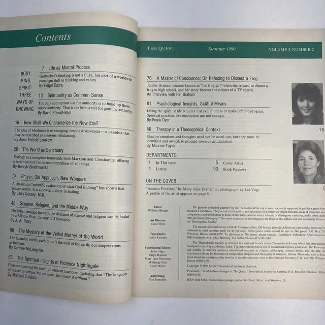 THE QUEST JOURNAL of Theosophical Magazine Summer 1990 Global Paradigm ...