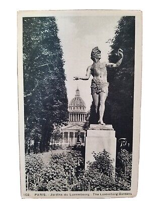Vintage postcard Jardins du Luxembourg 102 - Paris - FRANCE - free USA shipping
