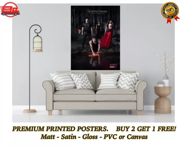 The Vampire Diaries TV Cast Large Poster Art Print Gift A0 A1 A2 A3 A4 Maxi