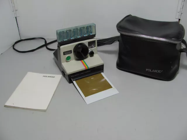 Funky Polaroid Rainbow Stripe Red Button One Step Land Camera Tested & Working 2