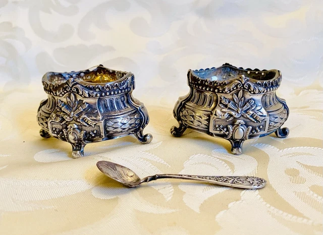 Paire De Salerons En Argent Massif Gruhier (père & Fils), Fin XIXème Siècle