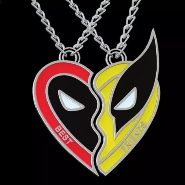 3CM Deadpool & Wolverine Best Friends Charm Necklace Pendant Jewelry +chain