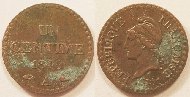 1 Centime Dupré 1849 A !!