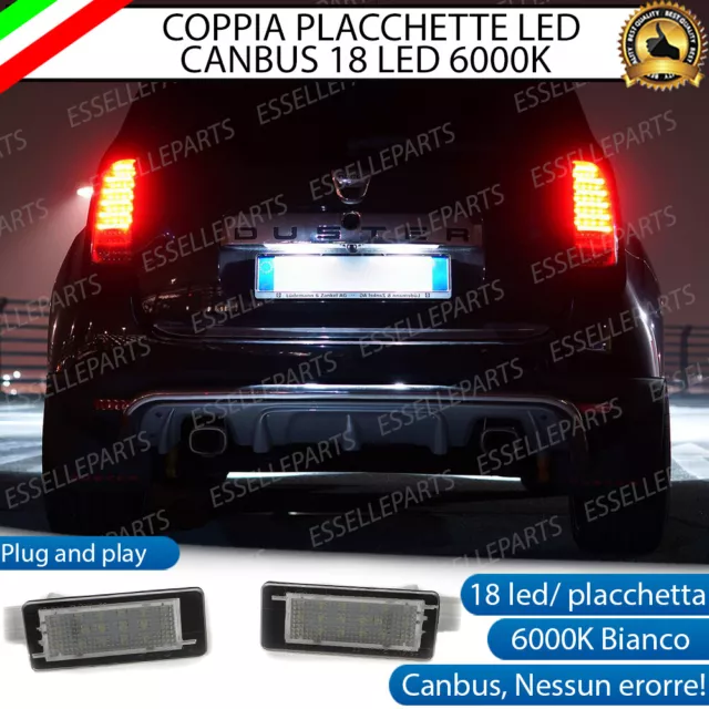 Coppia Luci Targa Plafoniere Placchette Dacia Duster 18 Led Canbus 6000K