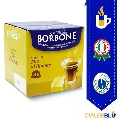 4 Confezioni Da 16 Capsule  Borbone Dolce Gusto The' Al Limone