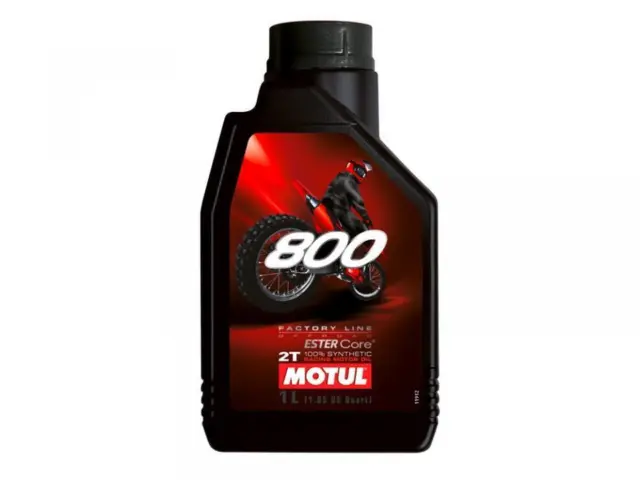 Bidon 1L huile 2 temps Motul 800 FACTORY LINE OFF ROAD RACING 100% synthèse pour
