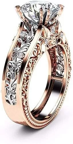 1.5Ct Round Lab Created Diamond Filigree Floral Ring 14K Rose Gold Plated