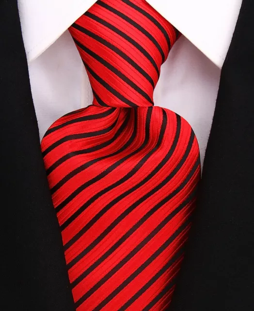 Scott Allan Men's Red Black Pencil Stripe Necktie